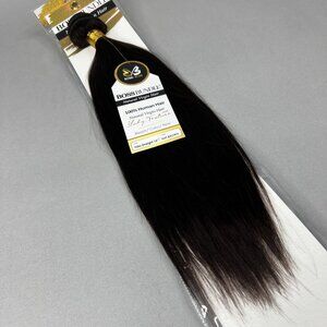 16” Natural Brown Boss Bundles Yaki Straight 100% Human Hair Track Extensions